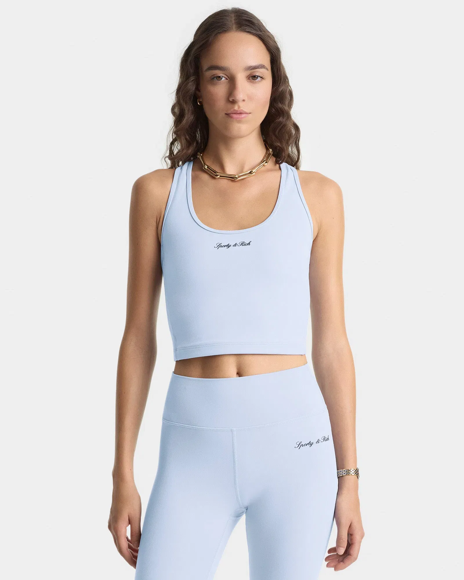 Signature Logo Sports Tank - Faded Blue/Navy