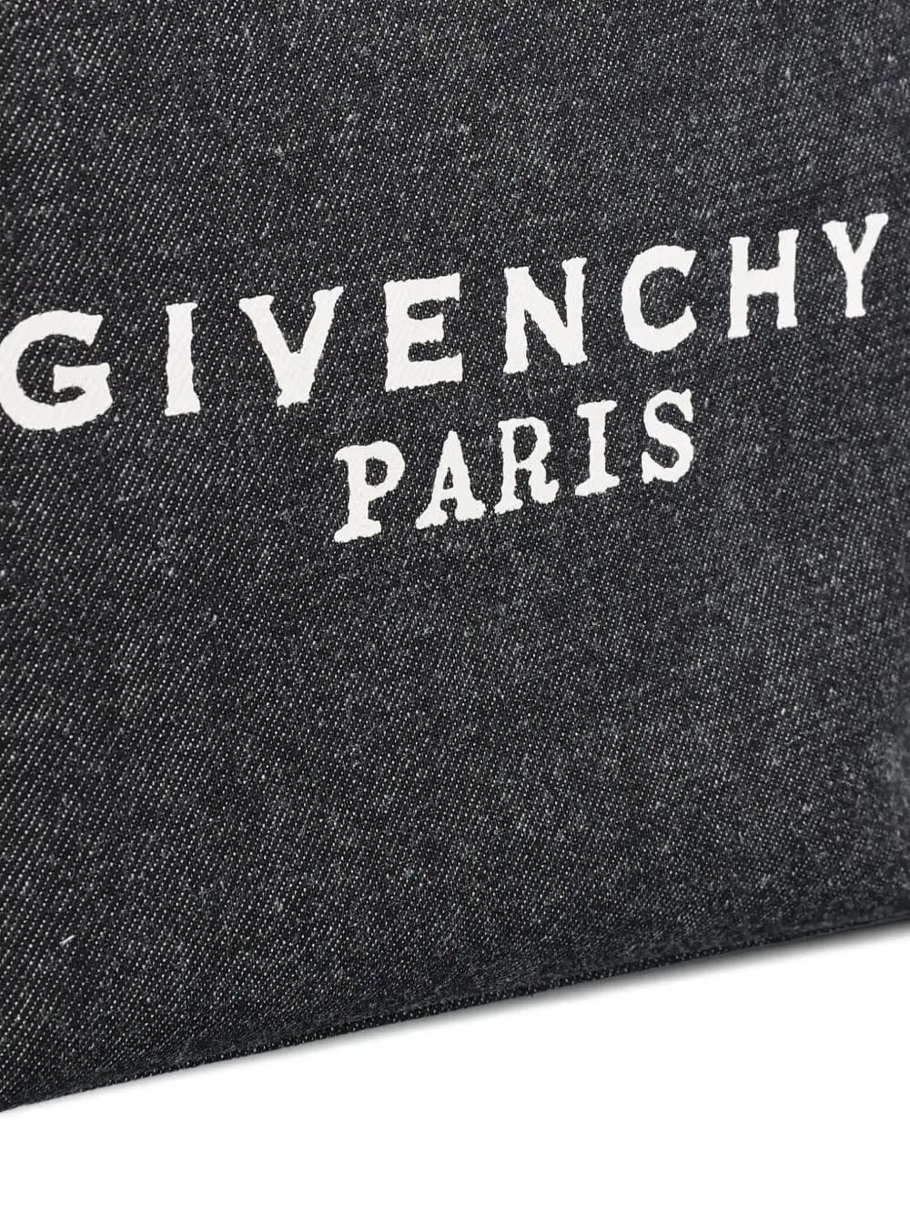 logo-print denim clutch bag
