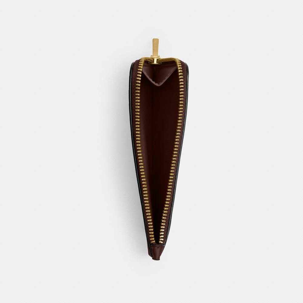 Coach New York Zip Card Case Brass Maple