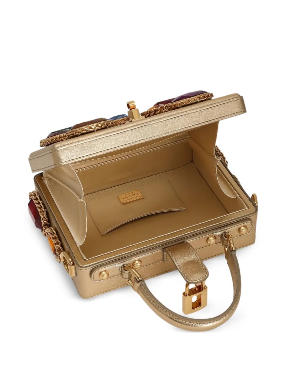 jewel-embellished box tote bag