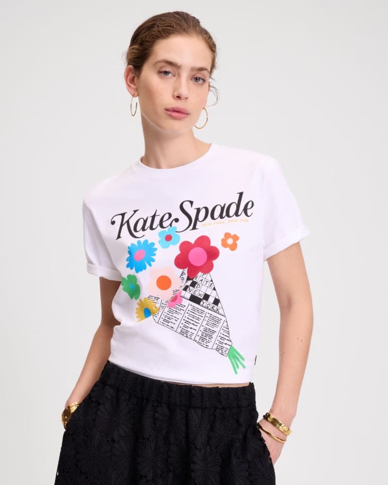 Floral Newspaper T-Shirt