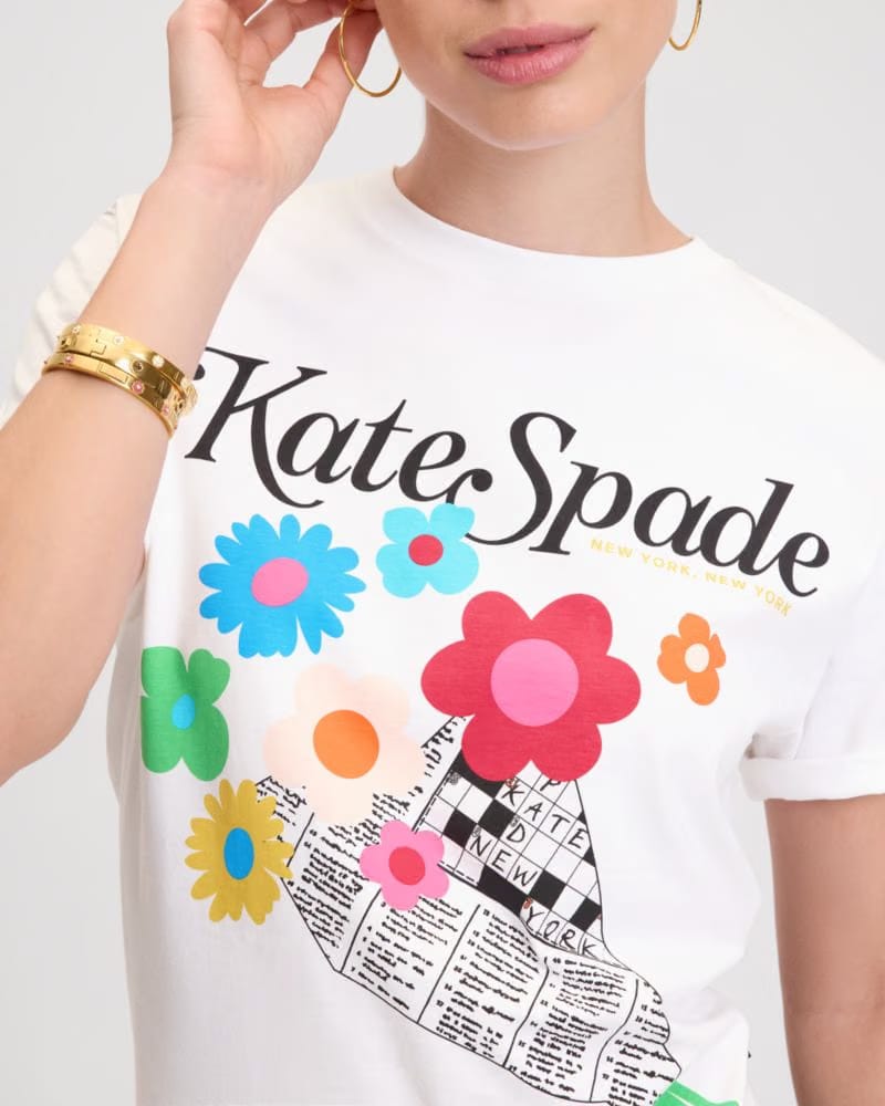 Floral Newspaper T-Shirt