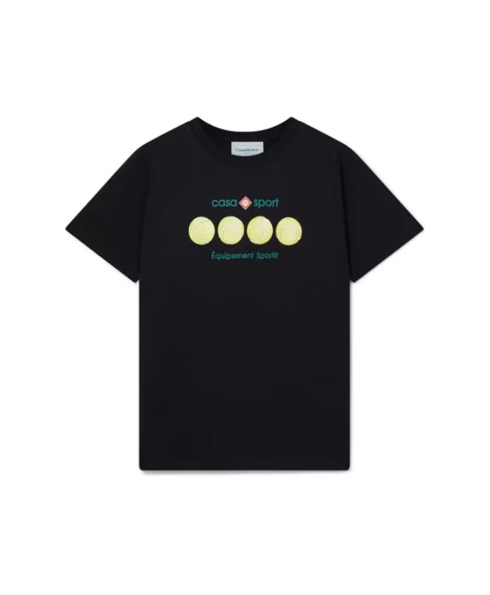 Casablanca Sport Tennis Balls Printed T-shirt Black