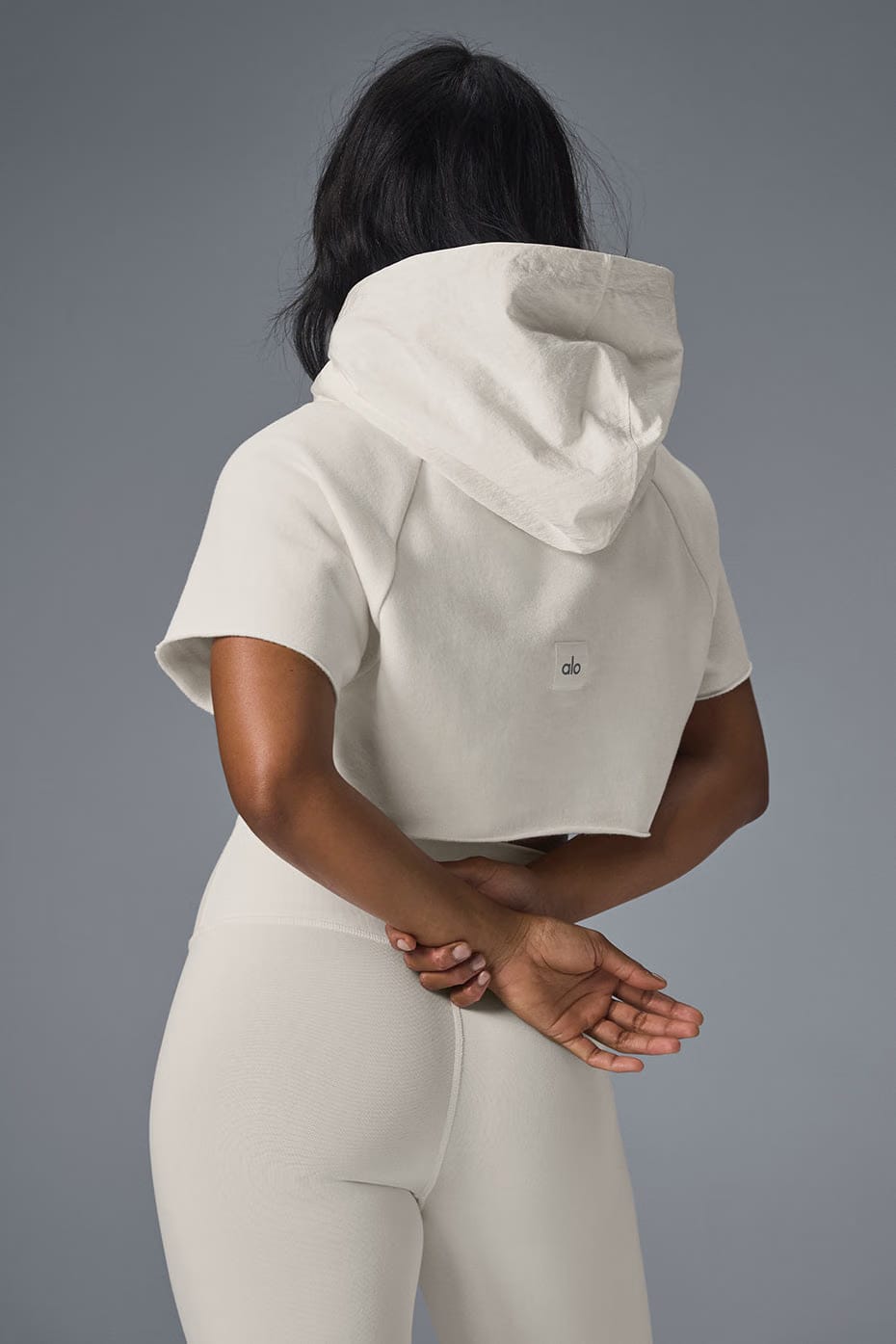 Cropped In The Air Short Sleeve Hoodie
