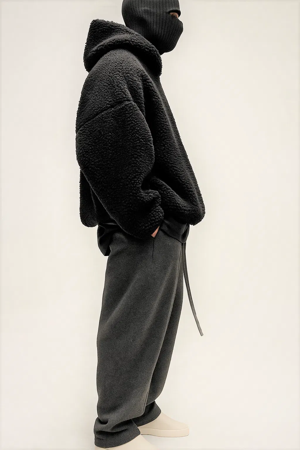 Sherpa Black Furr oversized hoodie