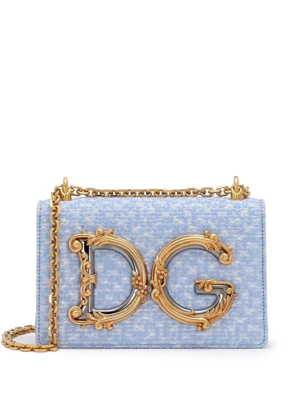 logo plaque bouclé cross body bag