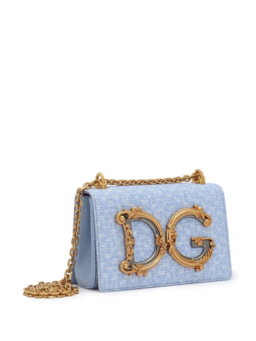 logo plaque bouclé cross body bag