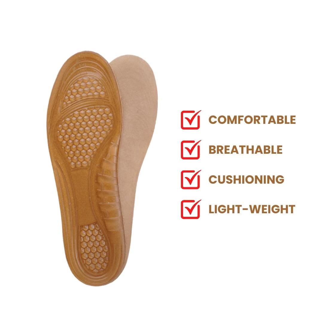 Helios Gel Insole for Flat Foot FOR MEN (Trim to Fit SIZE 6-10)