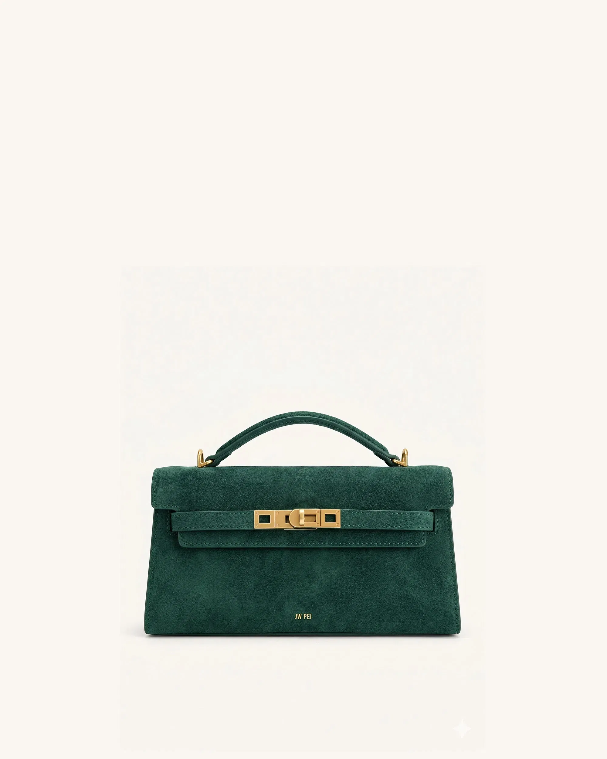 Noor Faux Suede Top Handle Bag - Blue