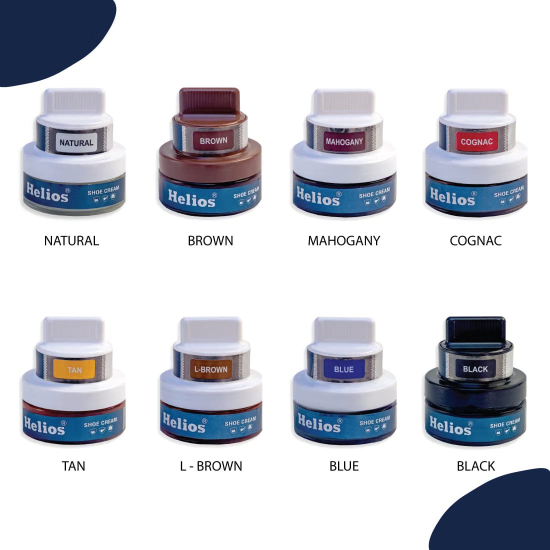 Helios Coloured Shoe Cream - 48 GM With Applicator With Shoe Shine Buffing Cloth