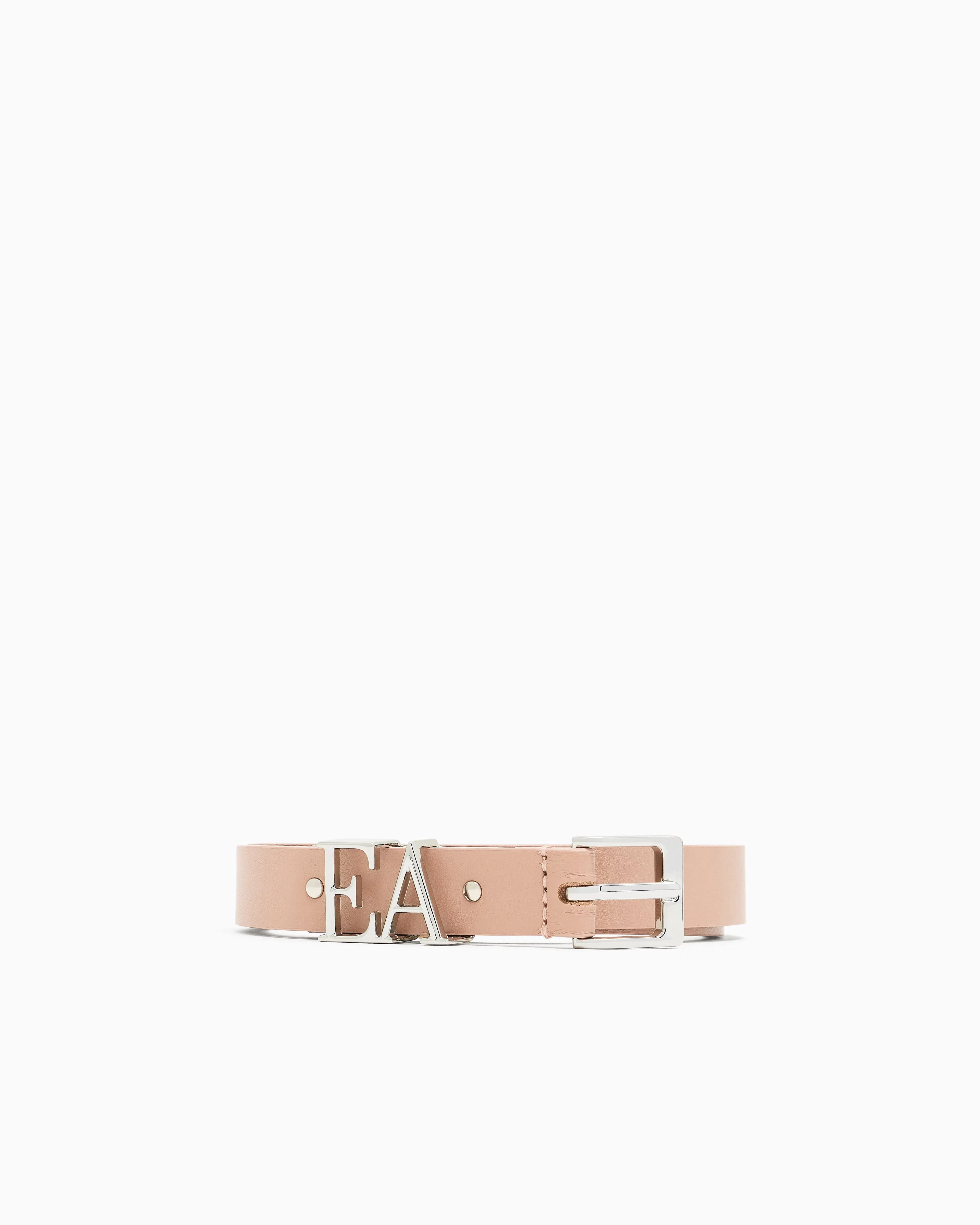 Emporio Armani Leather belt with moulded EA buckle