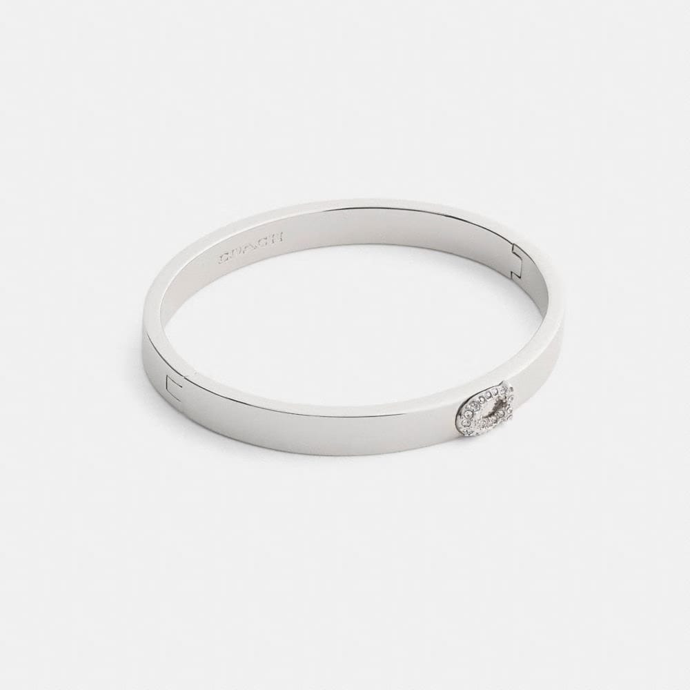 Coach Pavé C Hinged Bangle Silver