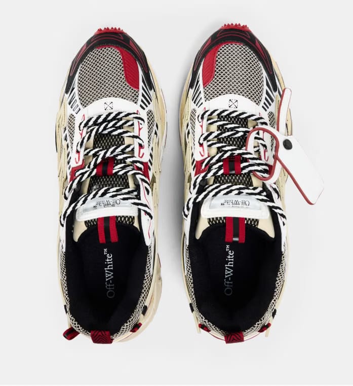 OFF WHITE Men's Be Right Back Retro-Inspired Comfort Sneakers'Sand/Red'