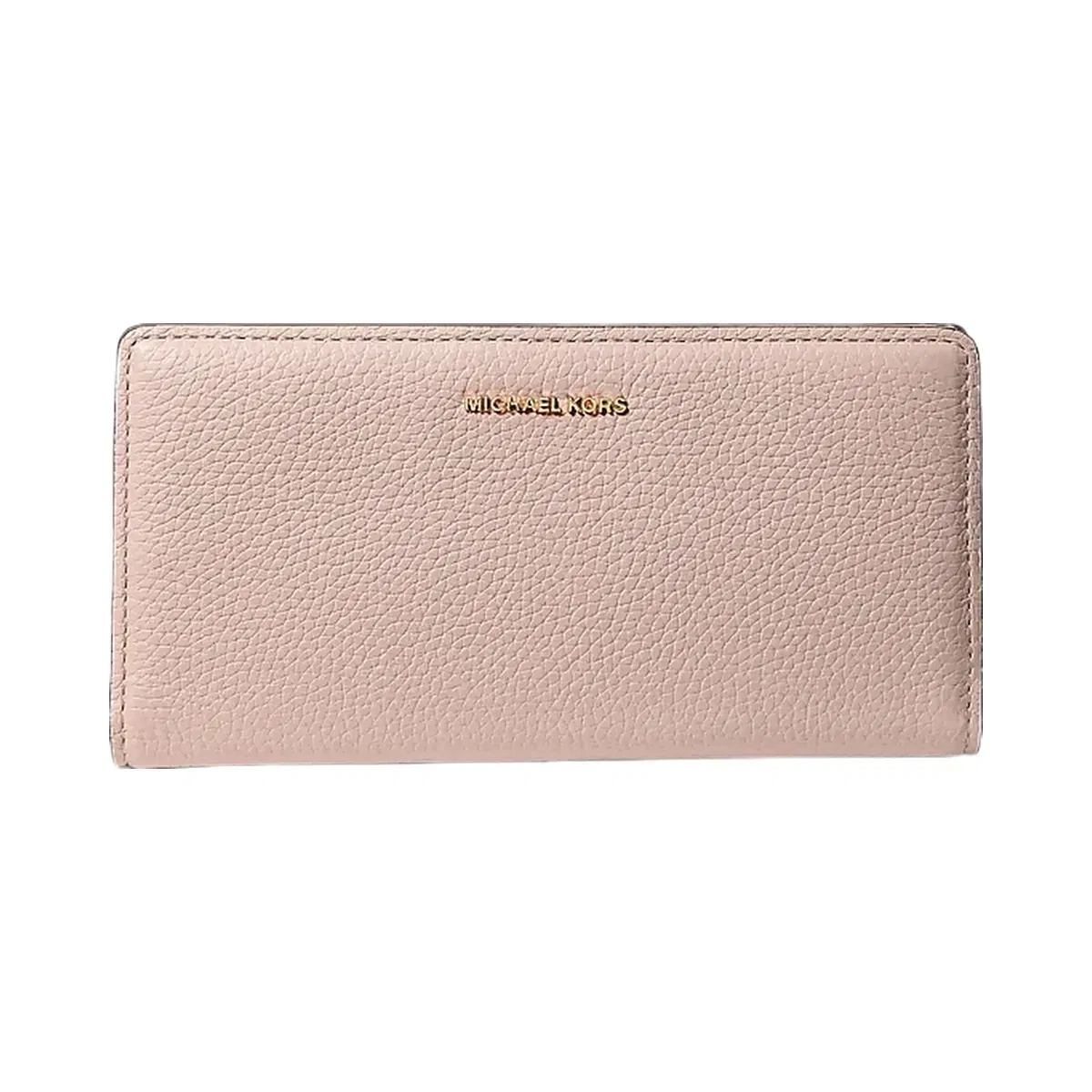 Michael Kors Bryant Large Pebbled Leather Snap-Front Wallet Soft Pink