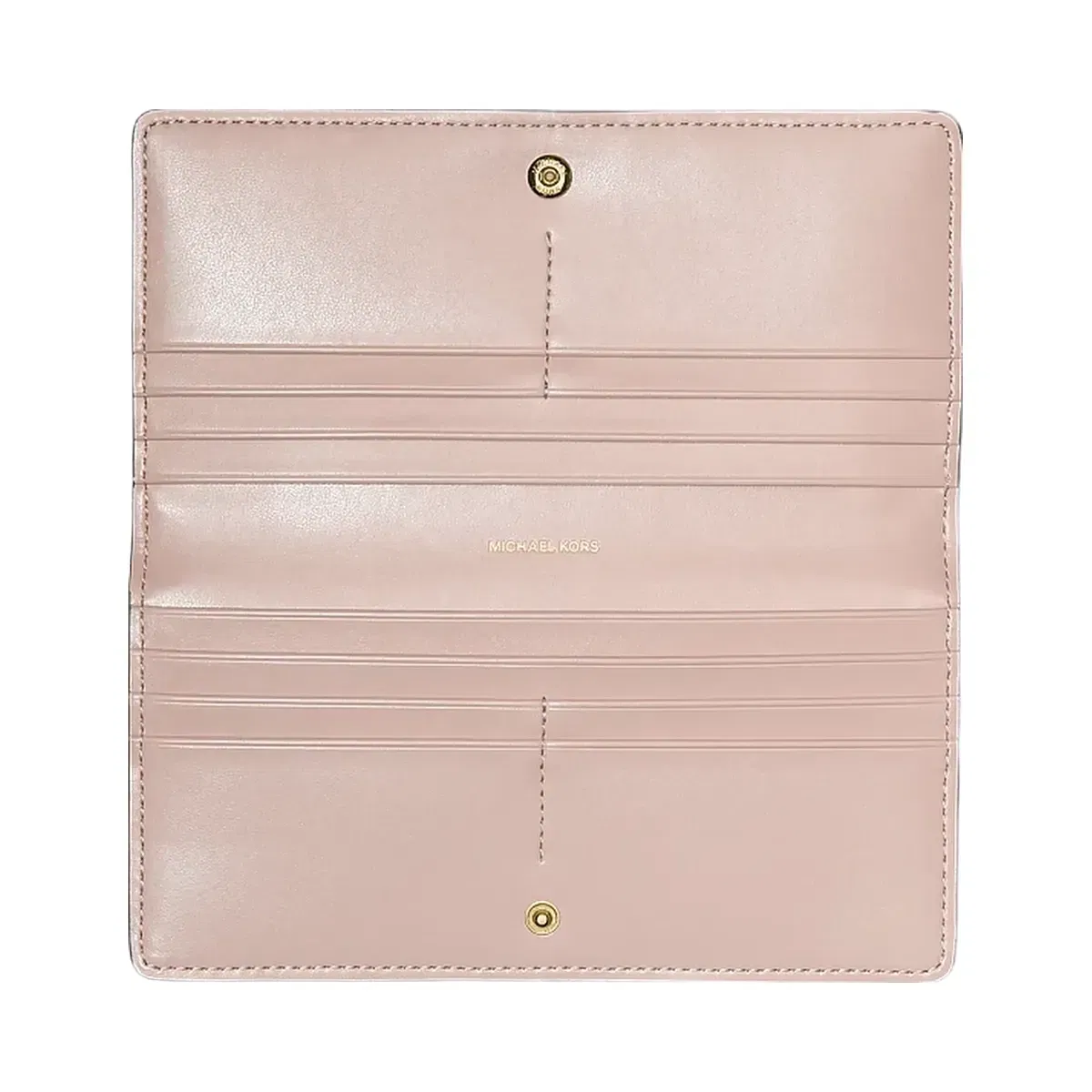 Michael Kors Bryant Large Pebbled Leather Snap-Front Wallet Soft Pink
