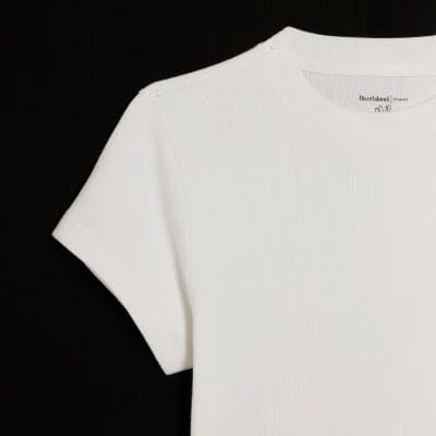 White & Black Ribbed Fitted T-Shirt Multipack