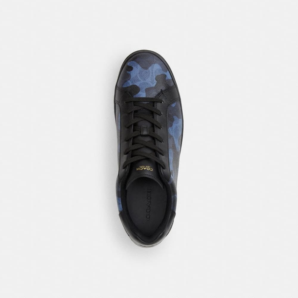 Men's Coach High Line Sneaker In Signature Canvas With Camo Print Blue Camo