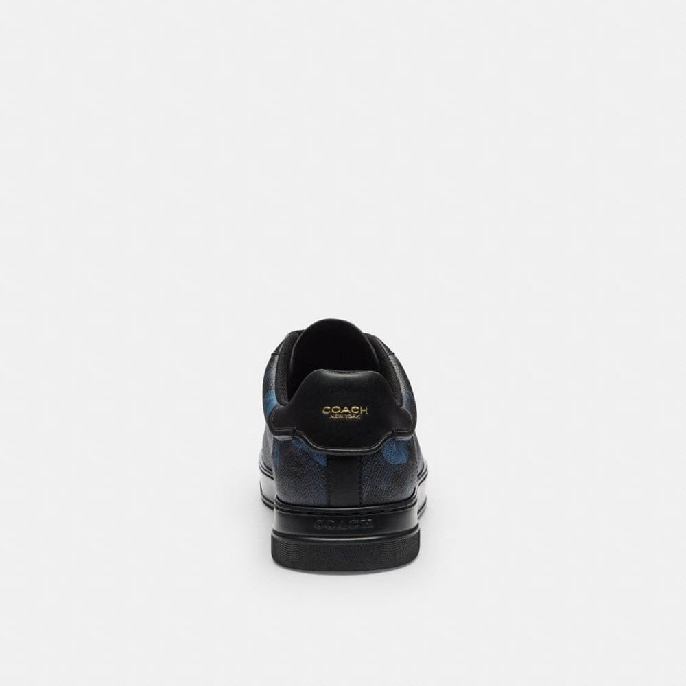 Men's Coach High Line Sneaker In Signature Canvas With Camo Print Blue Camo