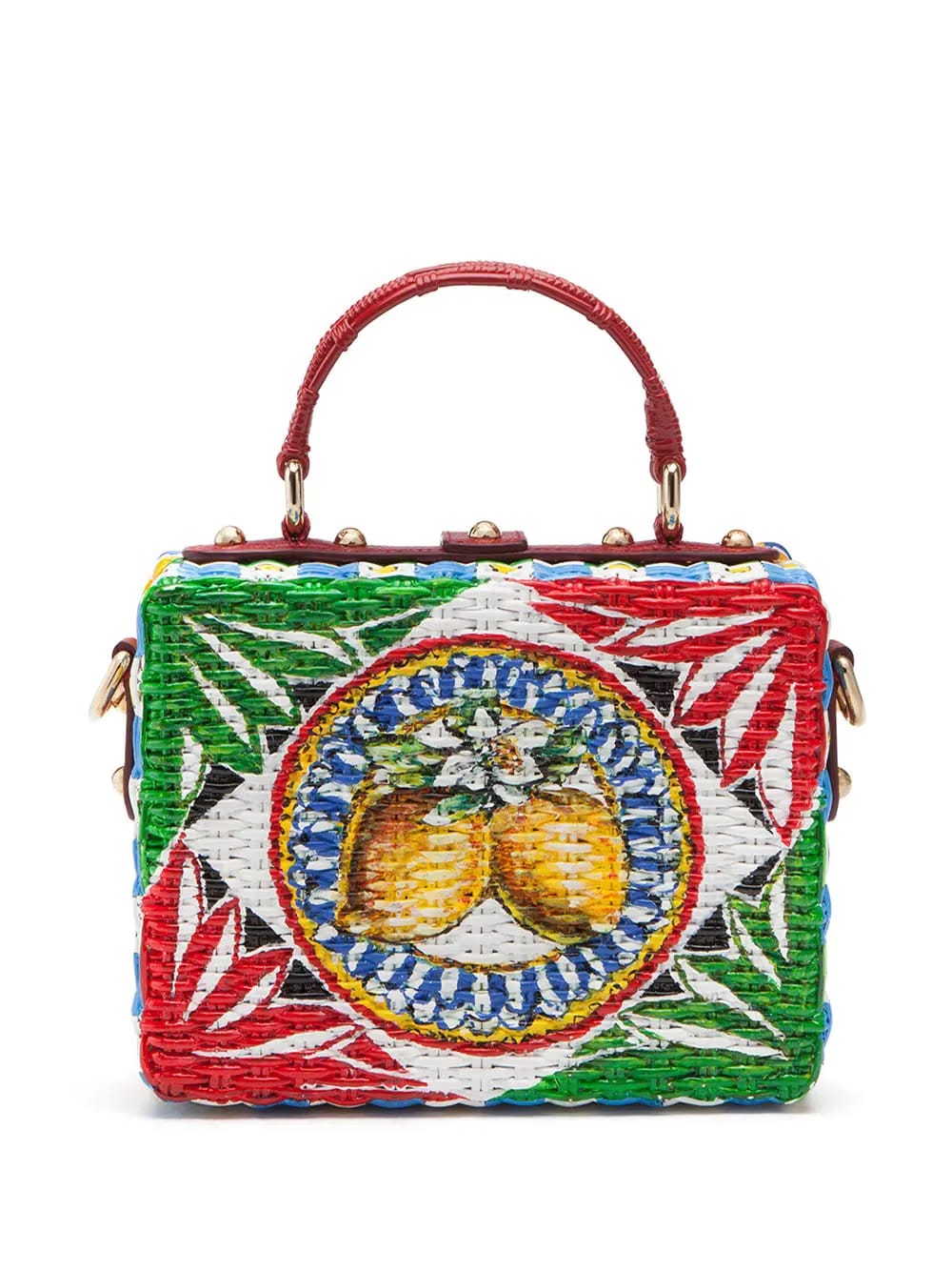 Dolce Box wicker top-handle bag