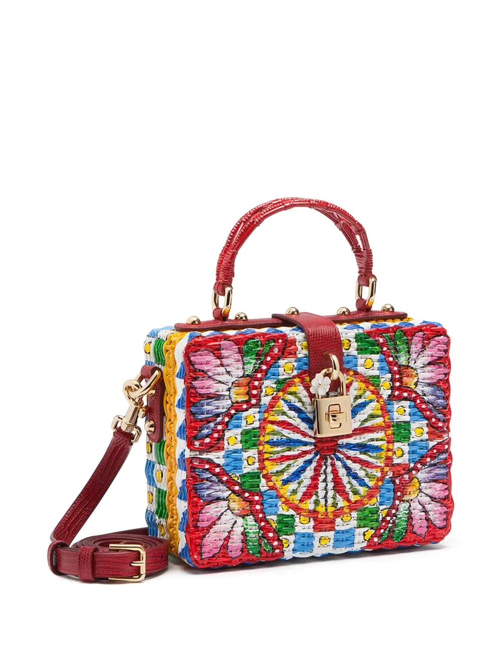 Dolce Box wicker top-handle bag