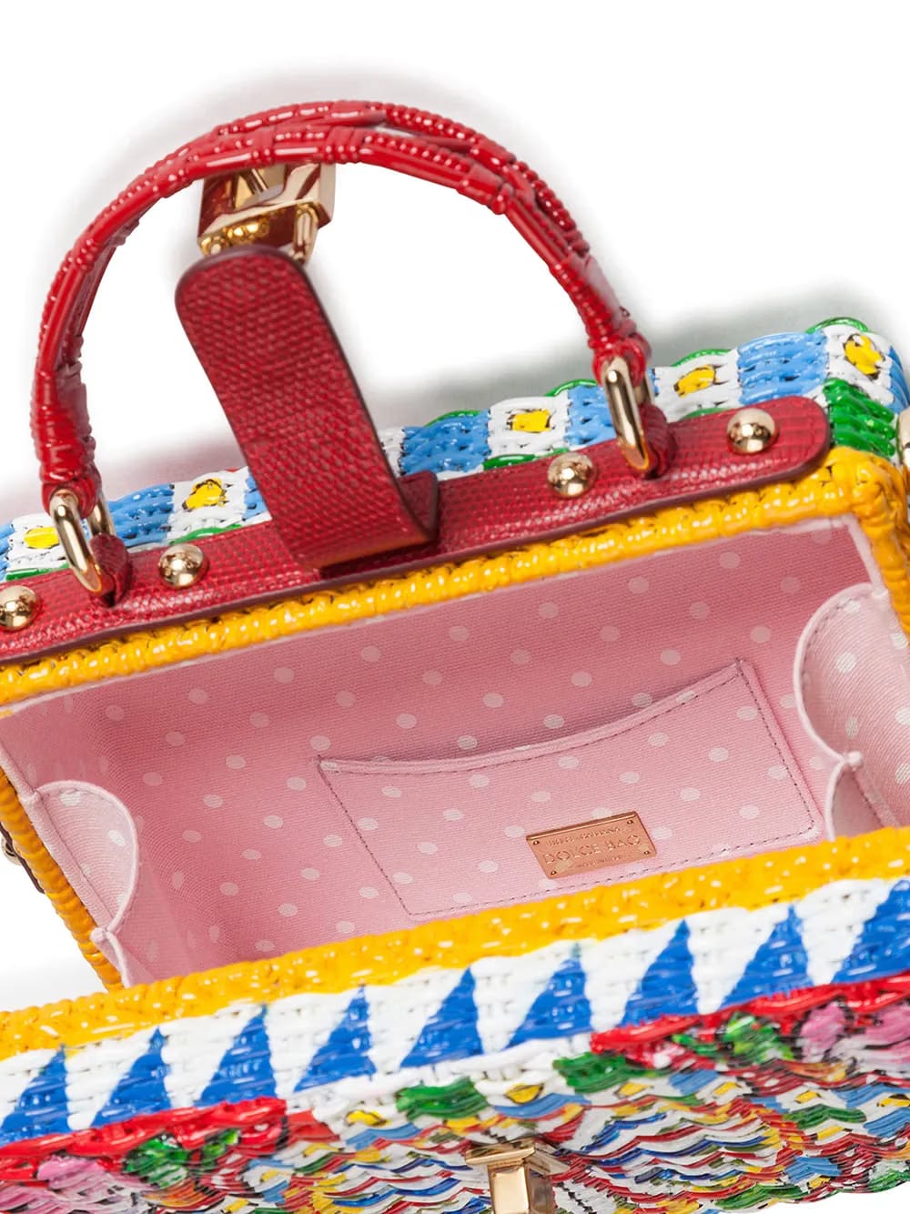Dolce Box wicker top-handle bag