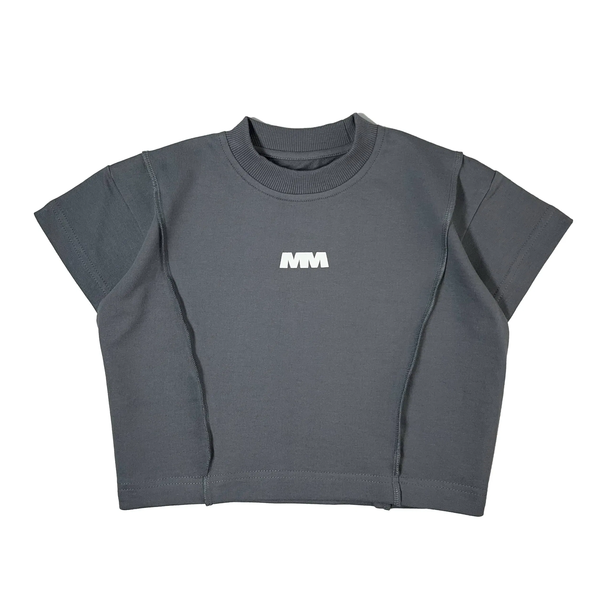 WAVE CROPPED T-SHIRT (Storm Grey)
