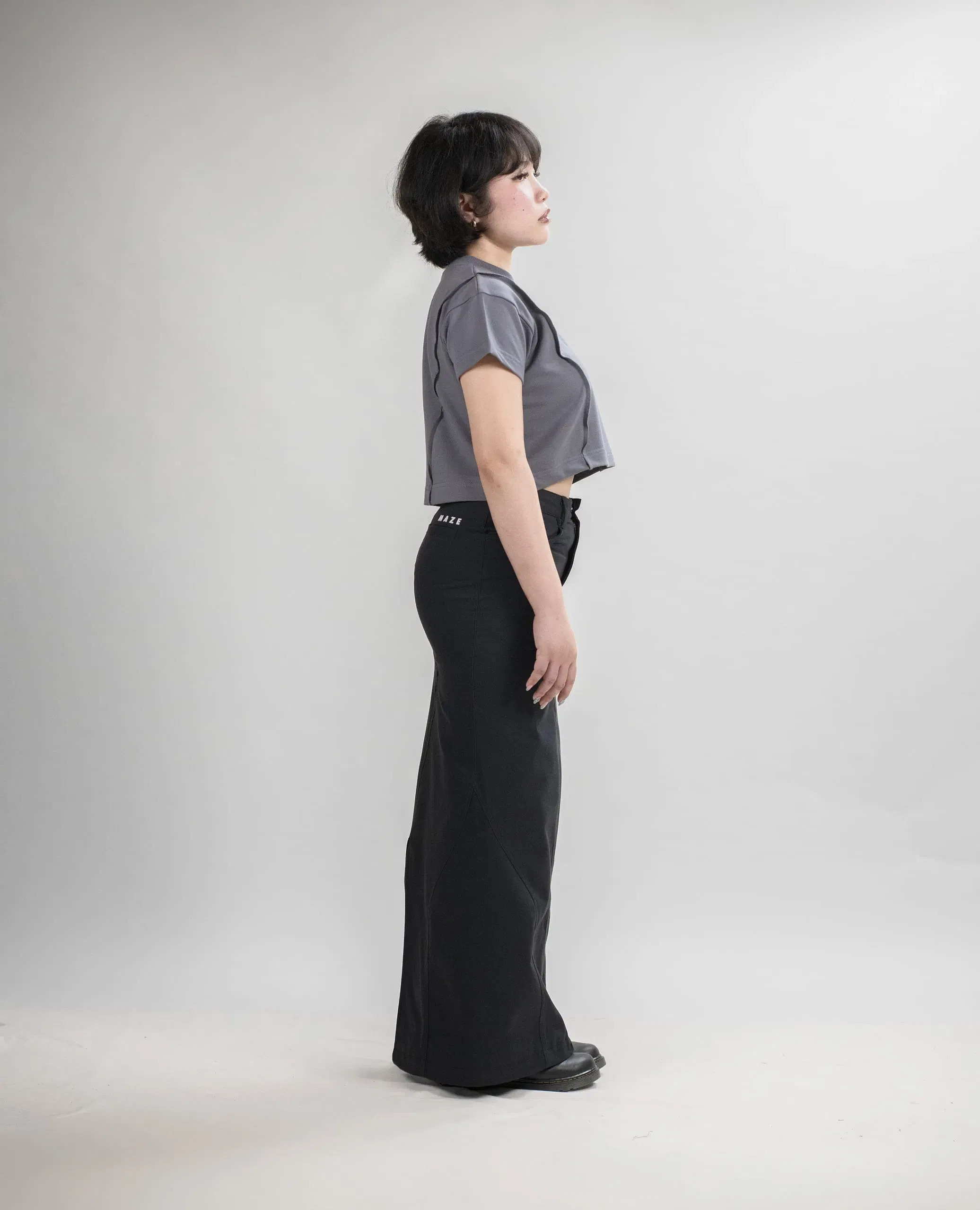 WAVE CROPPED T-SHIRT (Storm Grey)
