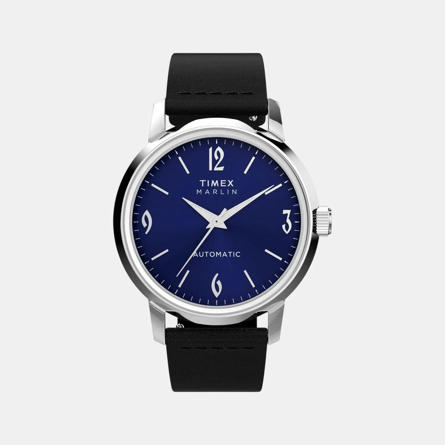 Timex Men Automatic Blue Dial Analog Leather Watch Tw2W93100Uj