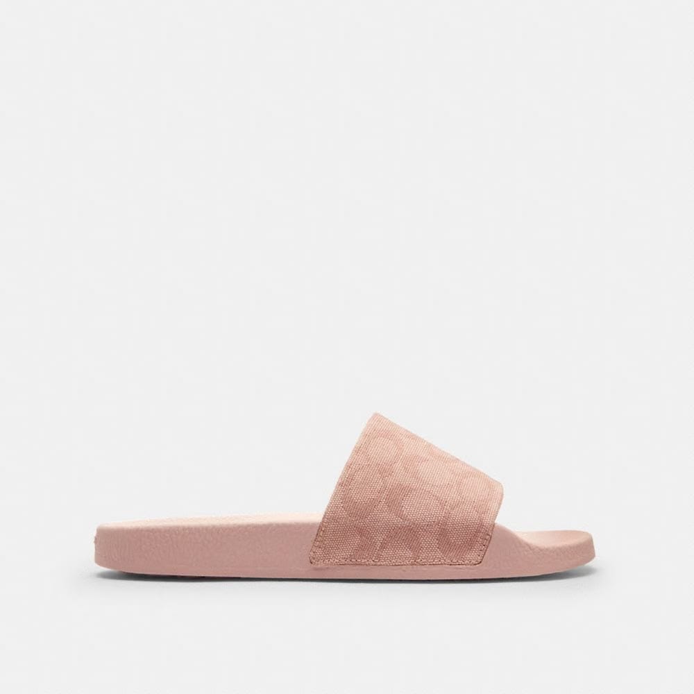 Women's Coach Udele Sport Slide In Signature Jacquard Canvas Carnation