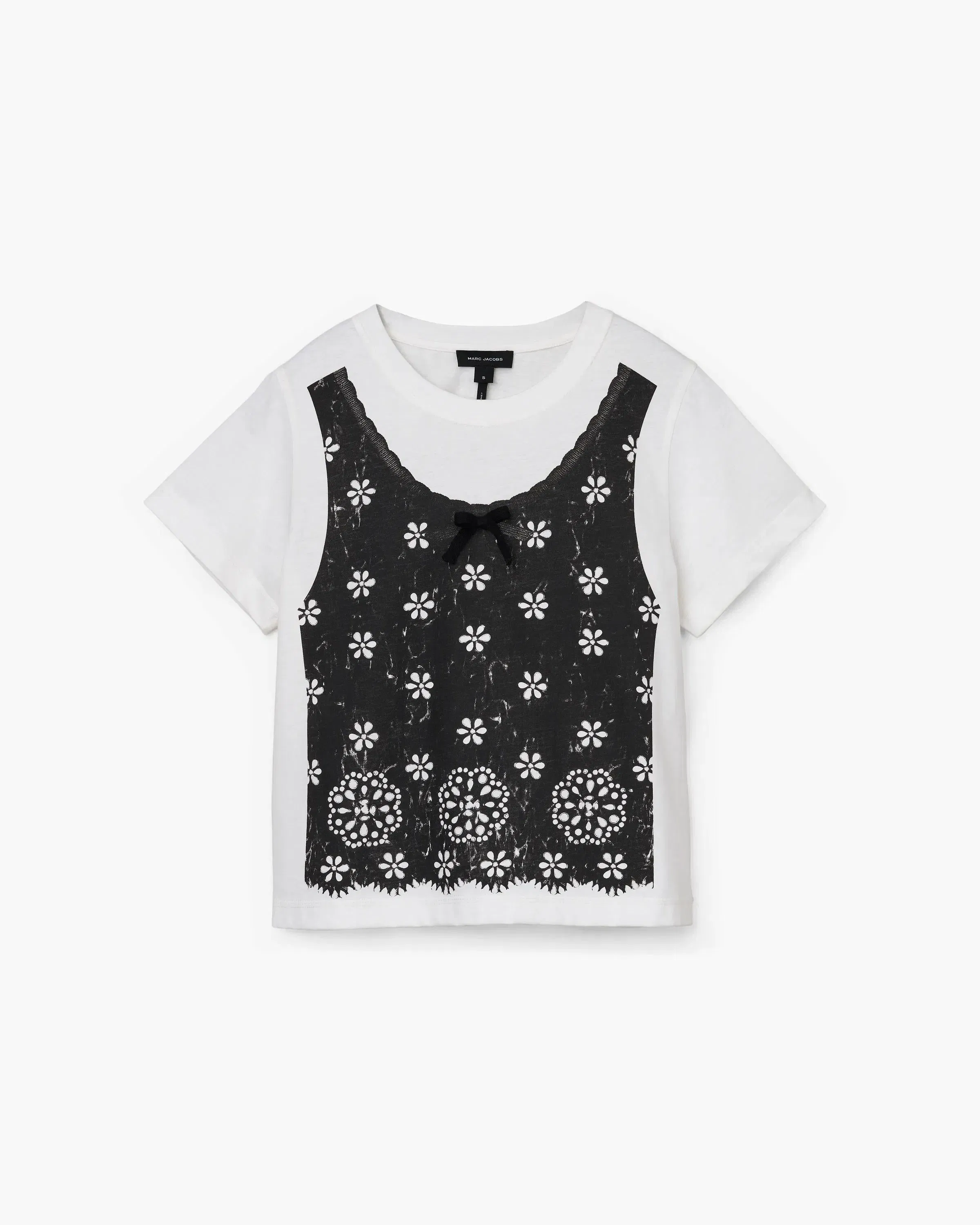 Trompe L'Oeil Eyelet Slim T-Shirt