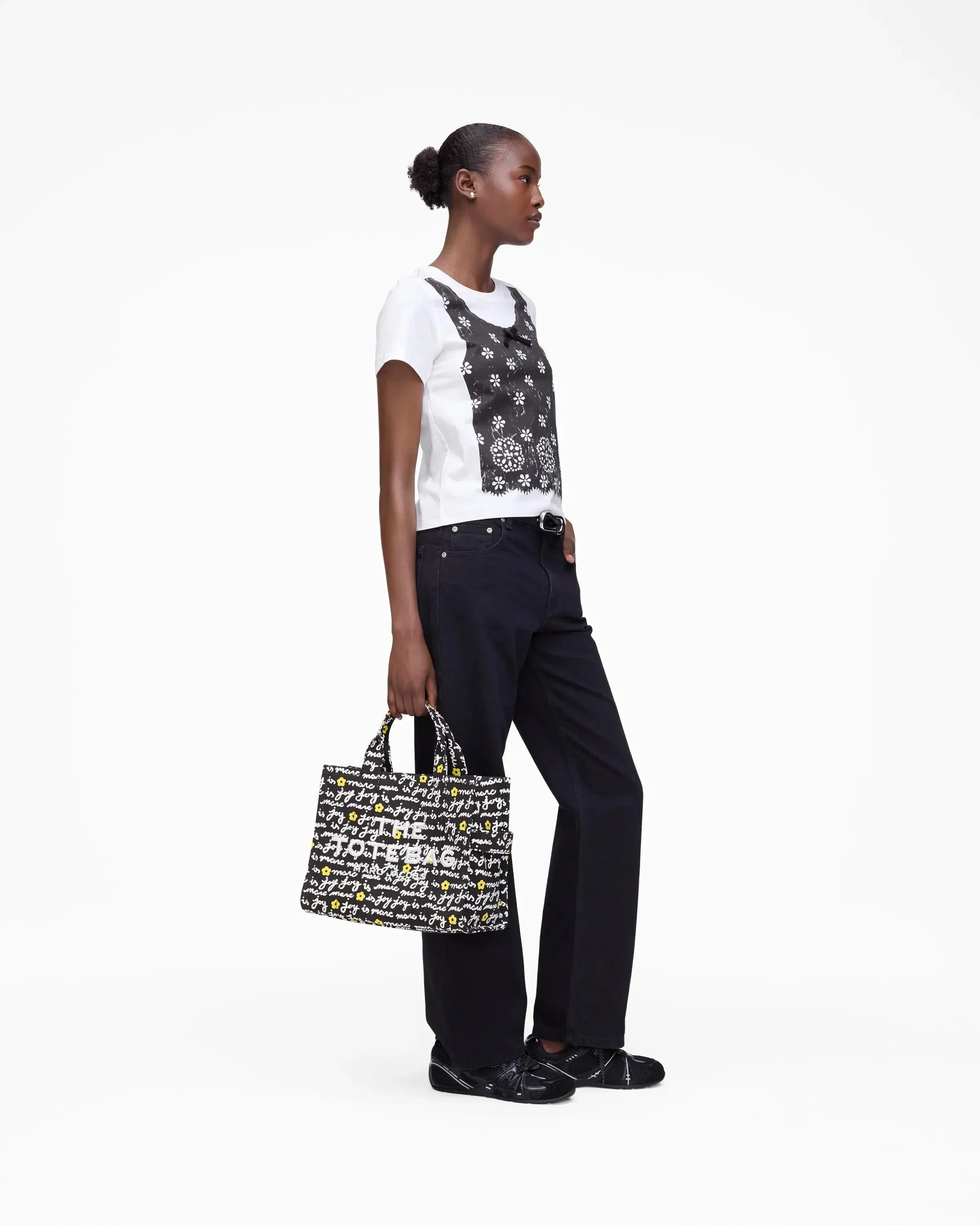 Trompe L'Oeil Eyelet Slim T-Shirt