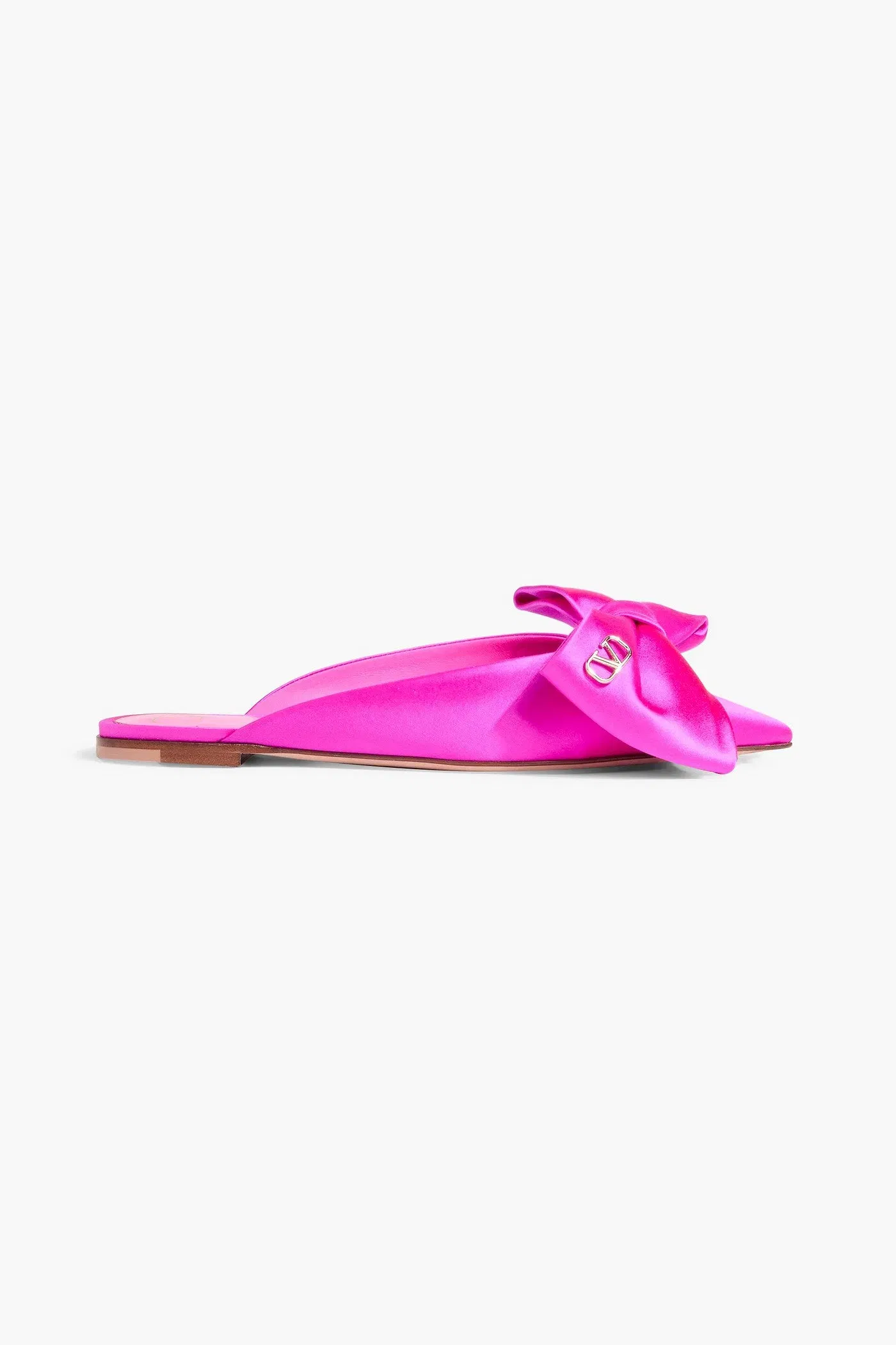 Valentino Garavani Un Chteau Bow-Detailed Satin Mules Bright Pink Women's