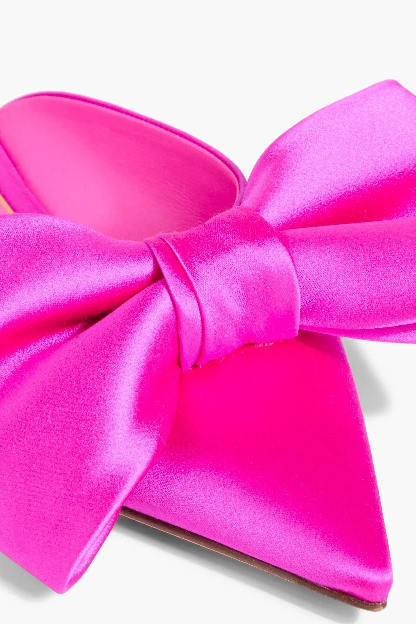 Valentino Garavani Un Chteau Bow-Detailed Satin Mules Bright Pink Women's