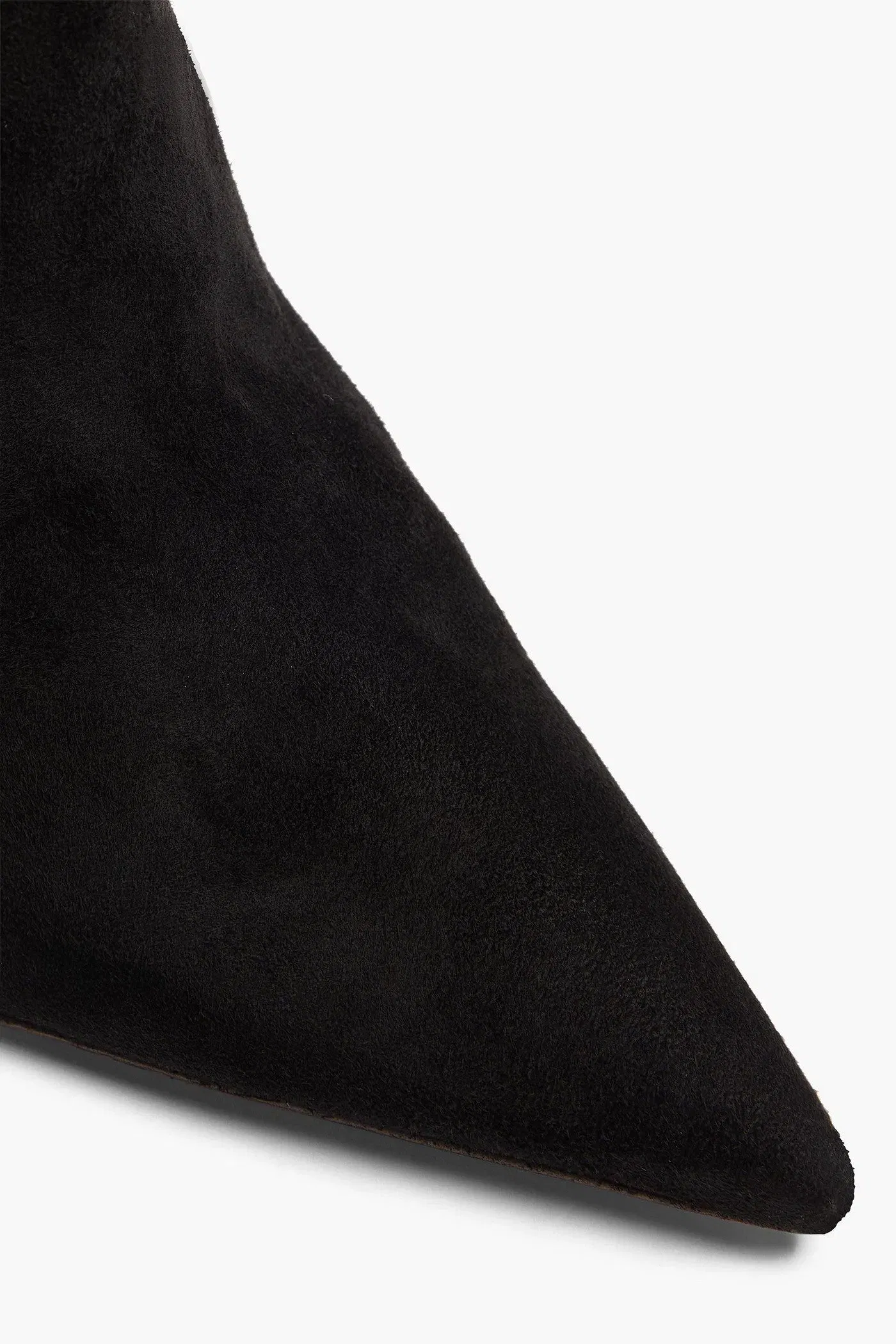 Amina Muaddi Olivia Suede Thigh Boots Black Women's