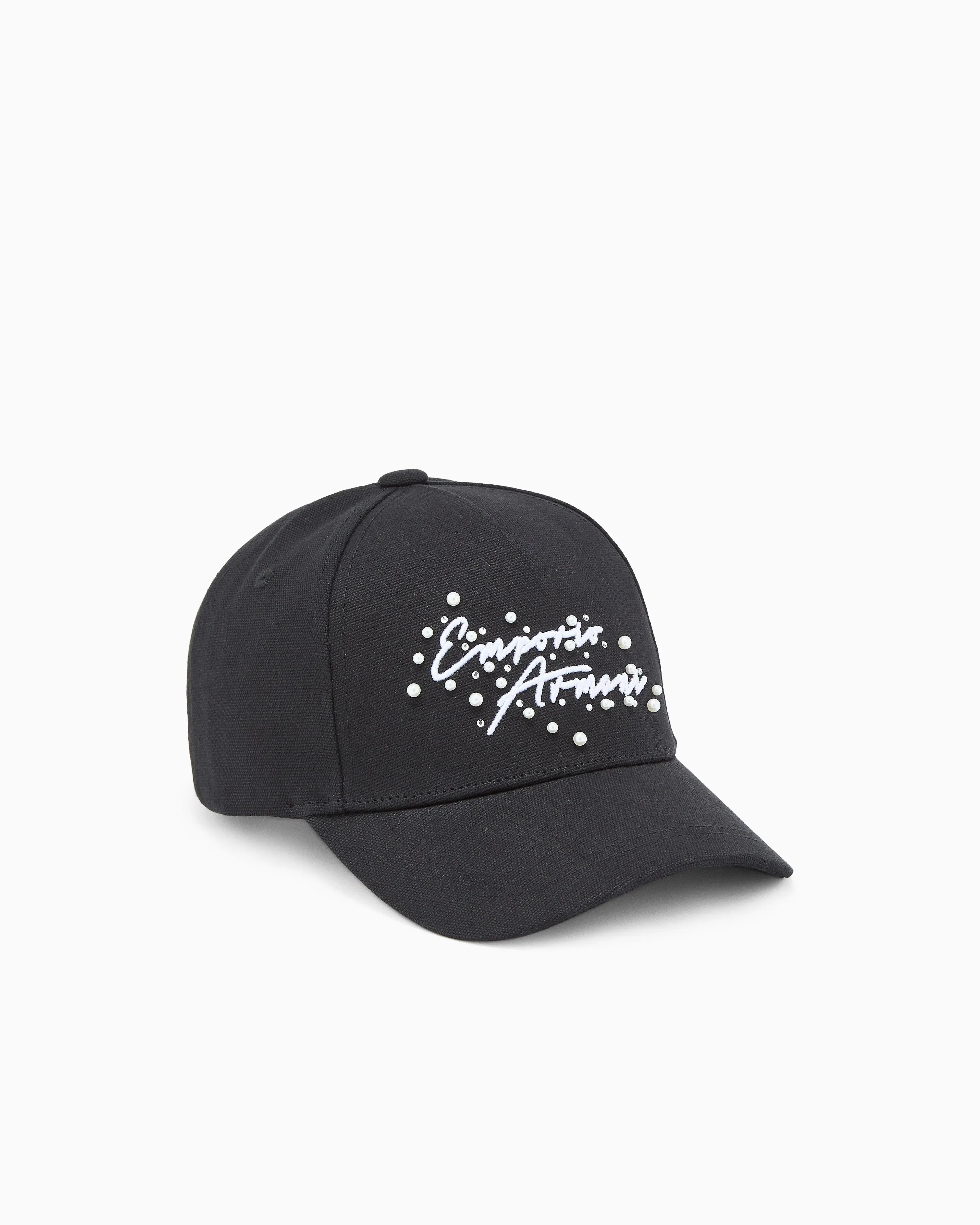 Emporio Armani Canvas baseball cap with signature logo embroidery