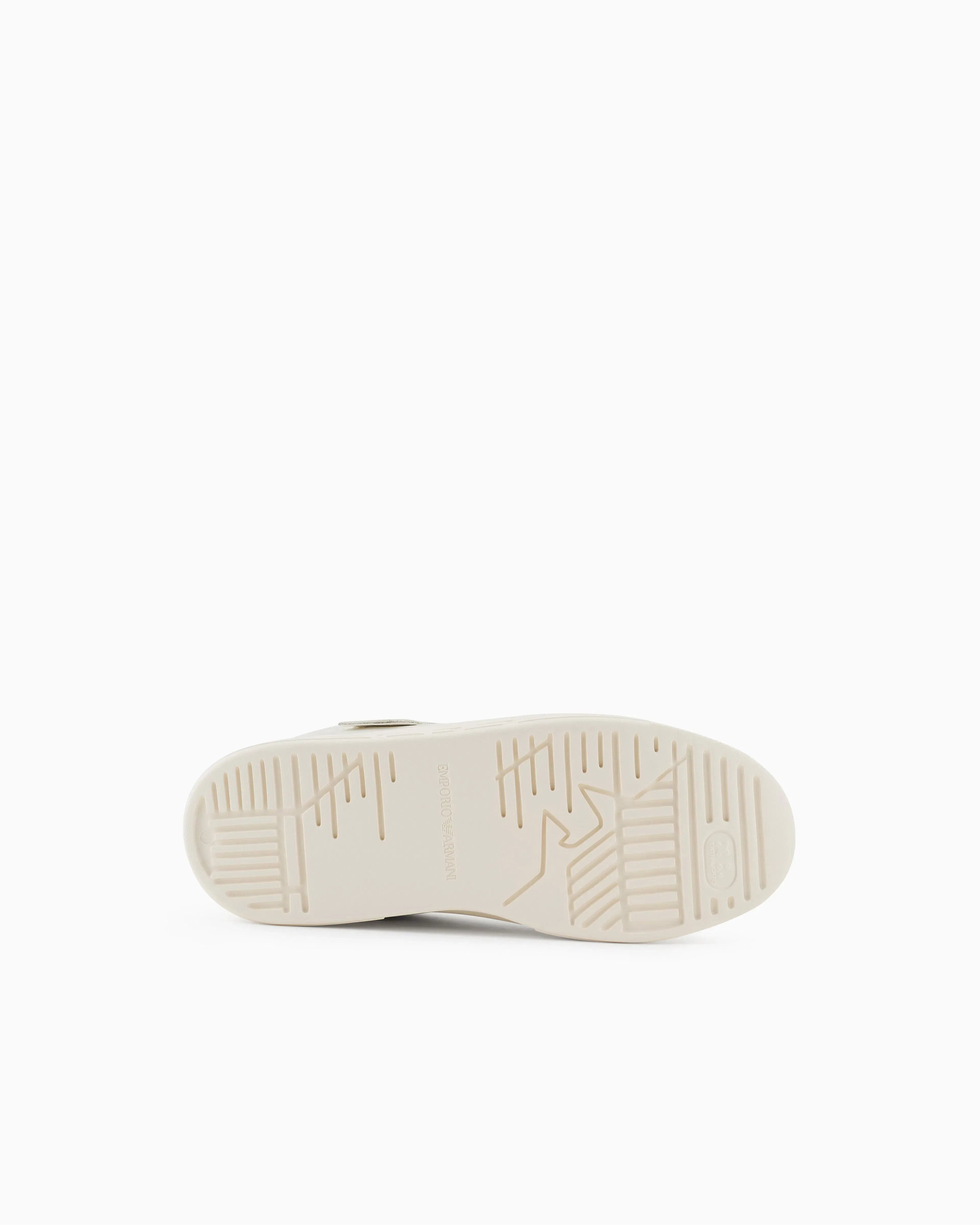 Emporio Armani Leather And Mesh Sneakers With Contrasting Details White
