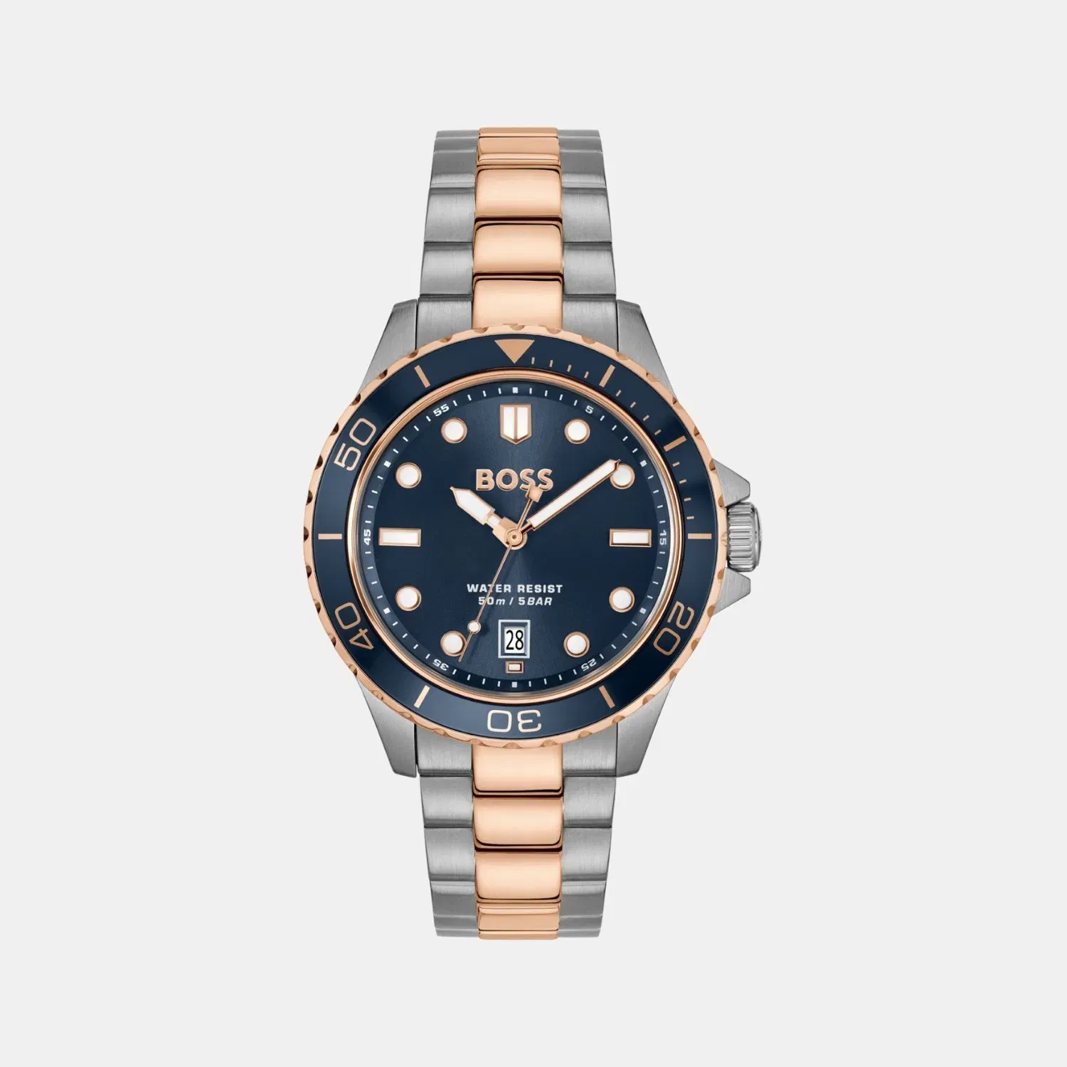 Boss Troper Sport Men Quartz Blue Dial Analog Stainless Steel Watch 1514296