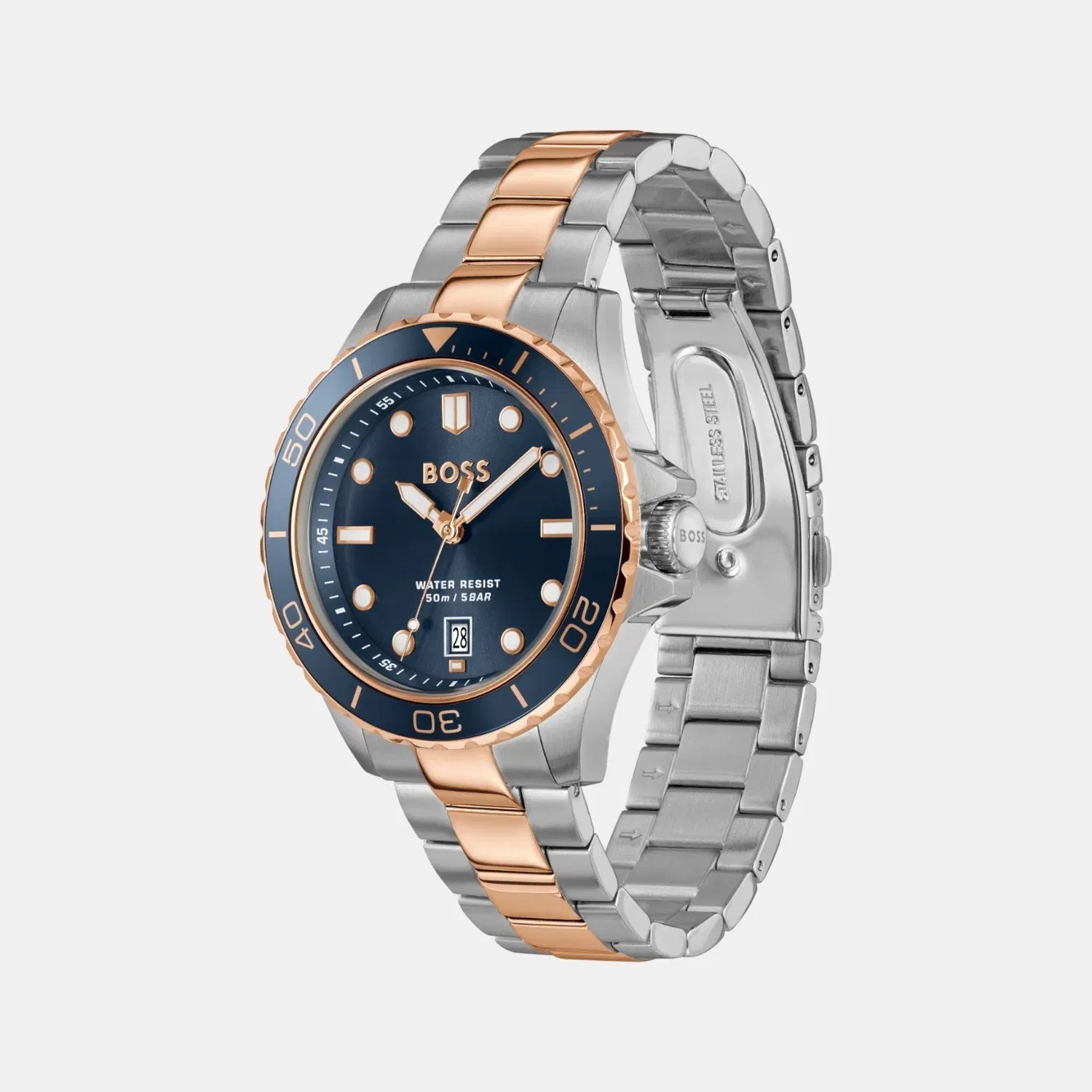 Boss Troper Sport Men Quartz Blue Dial Analog Stainless Steel Watch 1514296
