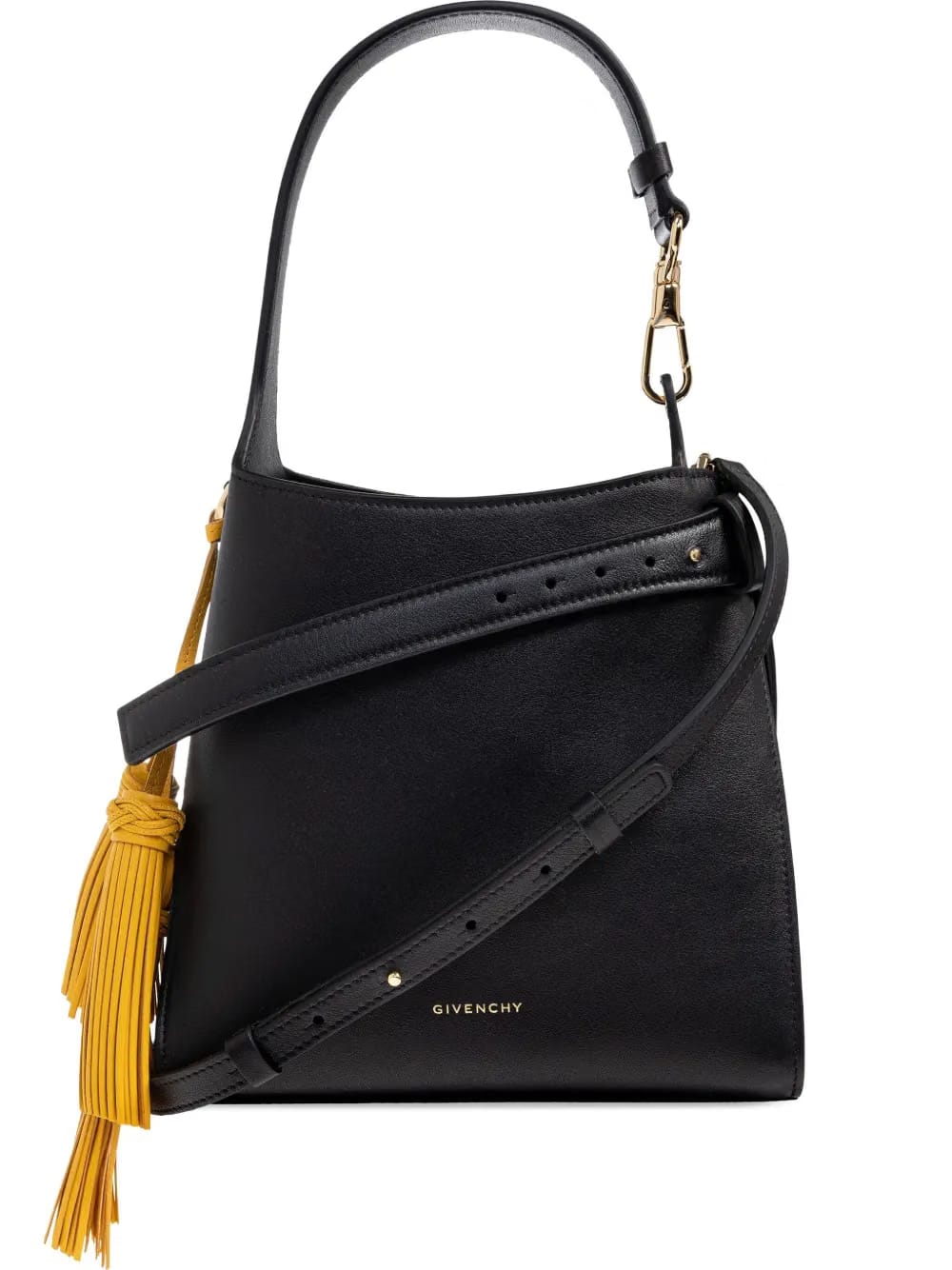 tassel-embellished leather tote bag