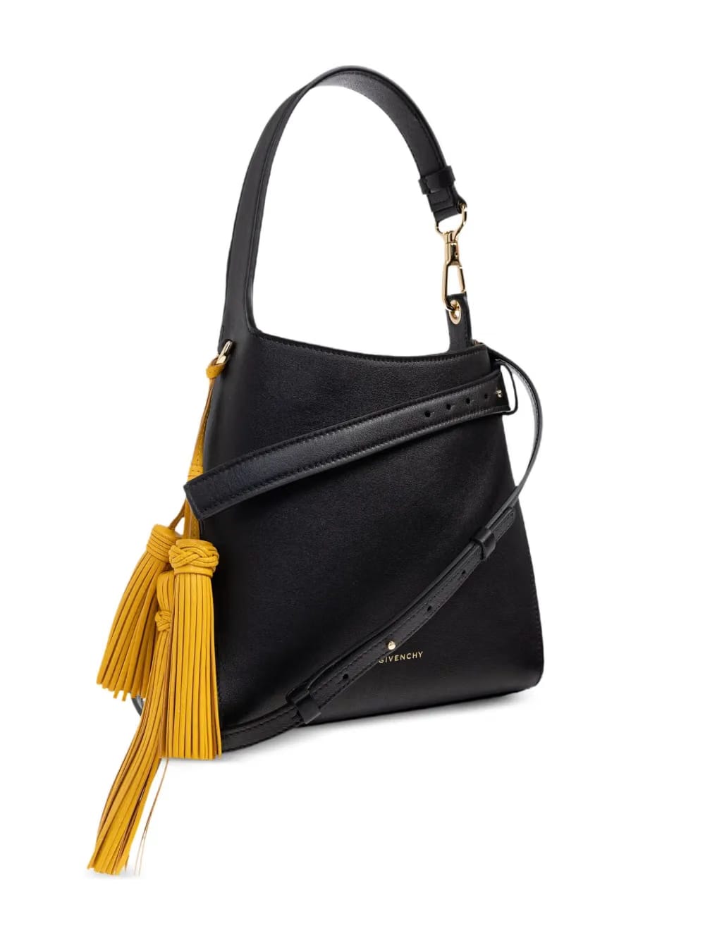 tassel-embellished leather tote bag