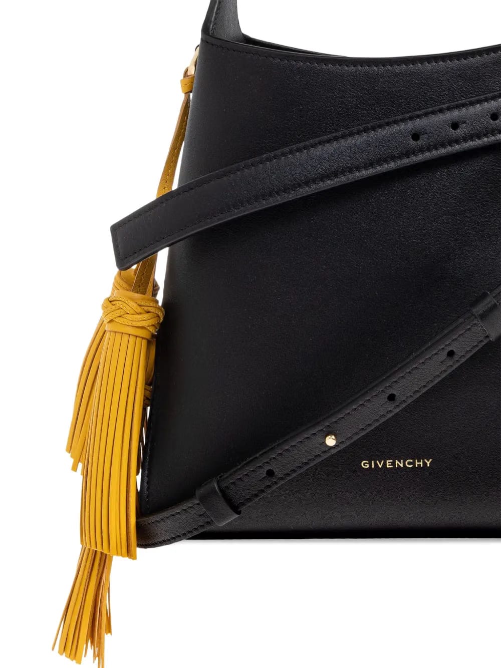 tassel-embellished leather tote bag