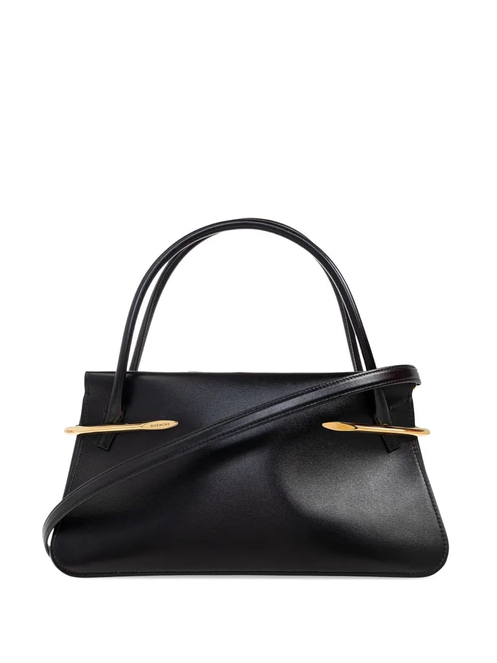 metallic-bar top-handle tote bag