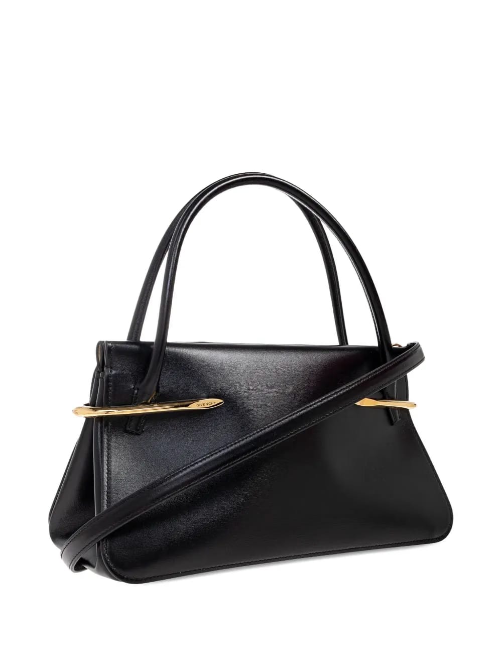 metallic-bar top-handle tote bag