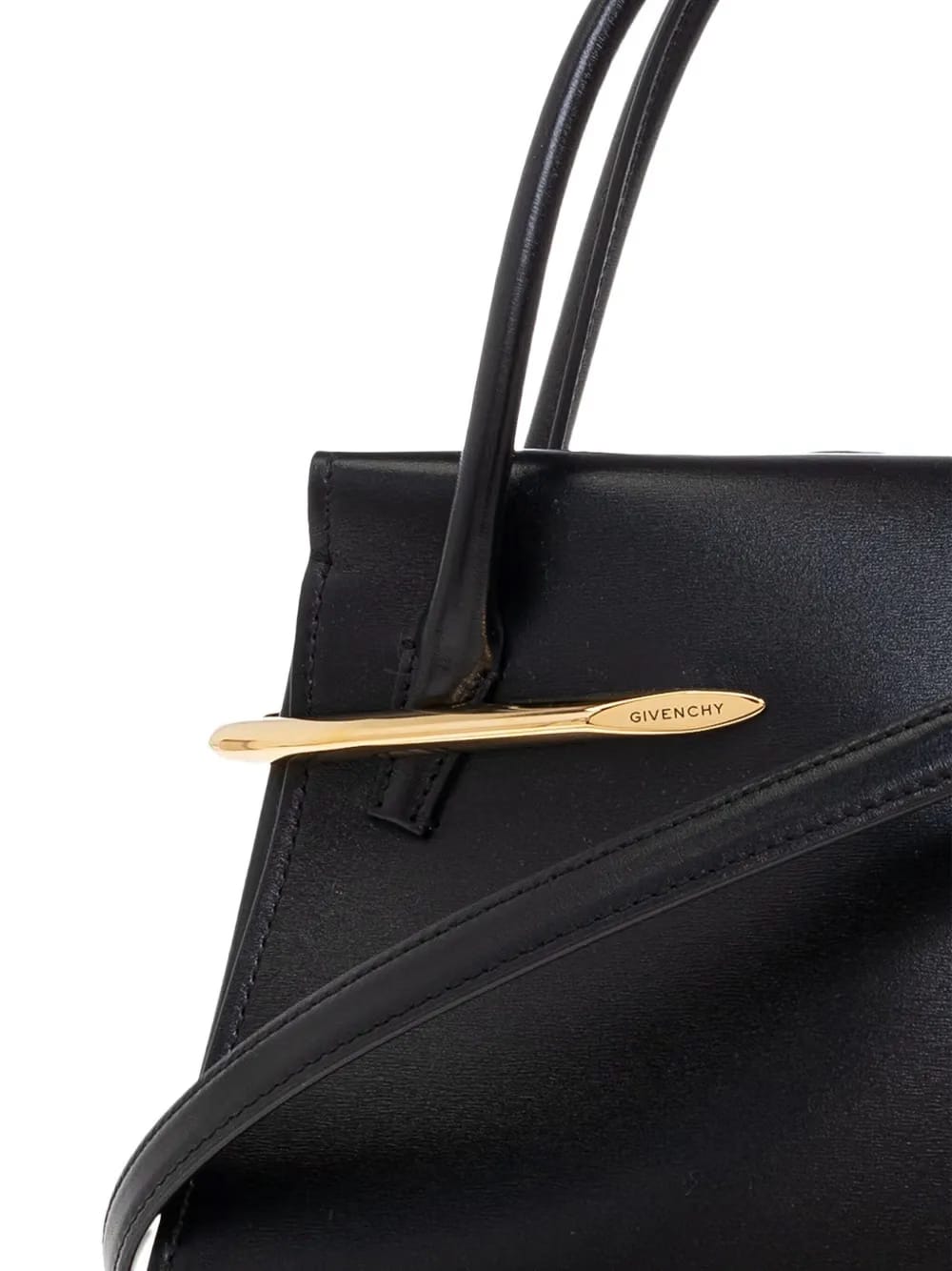 metallic-bar top-handle tote bag