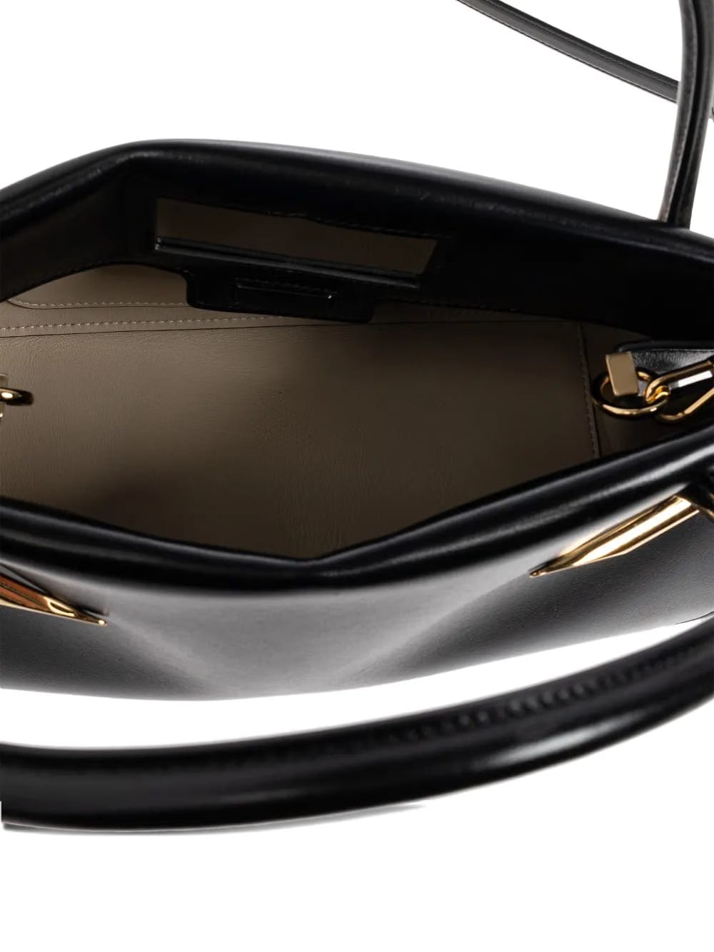 metallic-bar top-handle tote bag