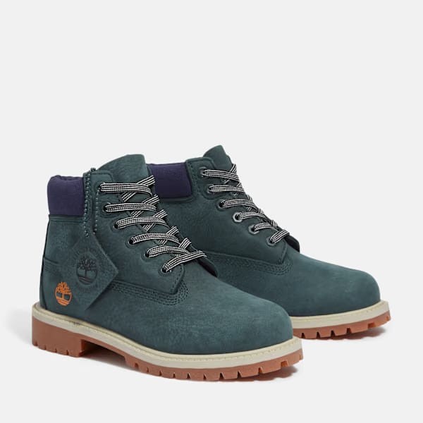 Youth Timberland Premium 6-Inch Waterproof Boot Dark Green Nubuck