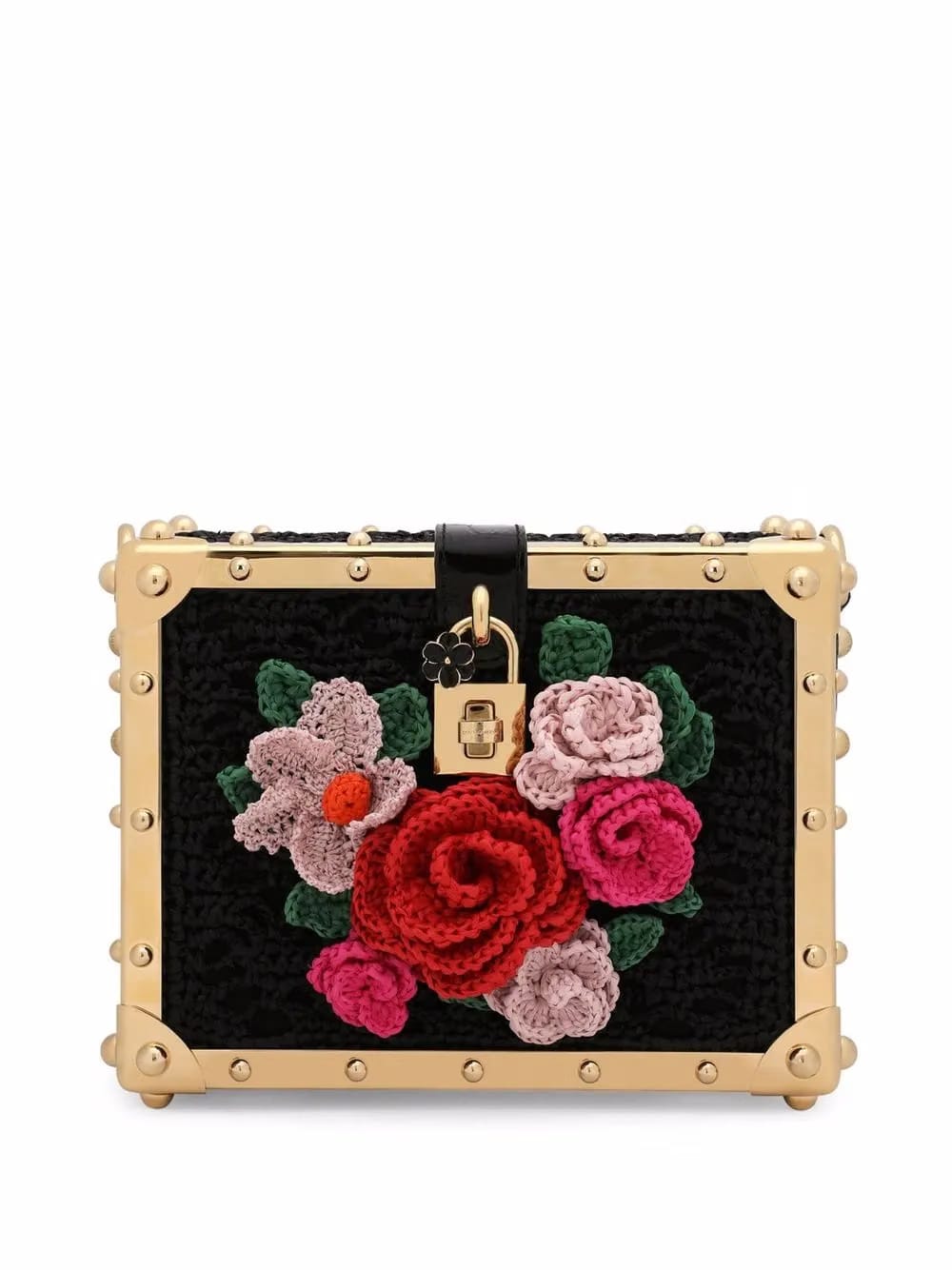 Dolce Box raffia top-handle bag