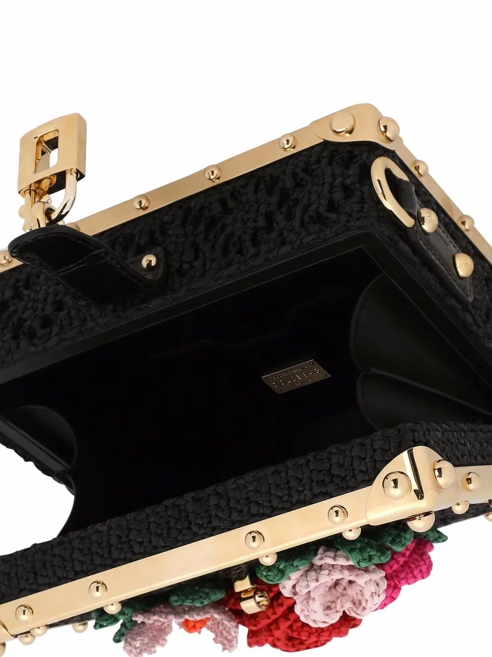 Dolce Box raffia top-handle bag