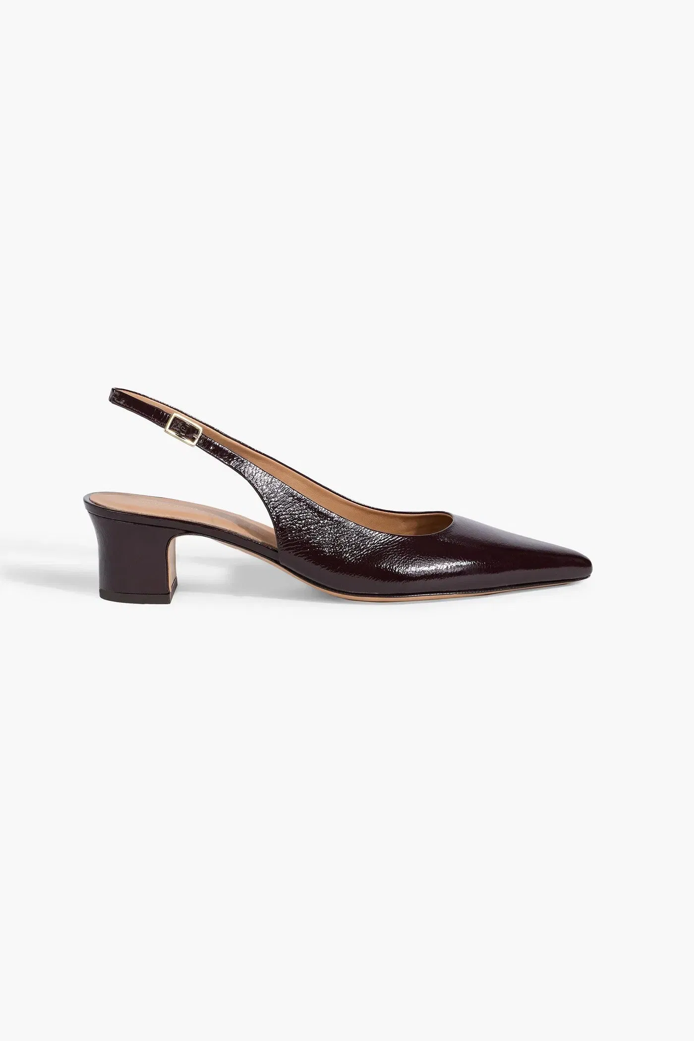 Mansur Gavriel Patent-Leather Slingback Pumps Merlot Women's