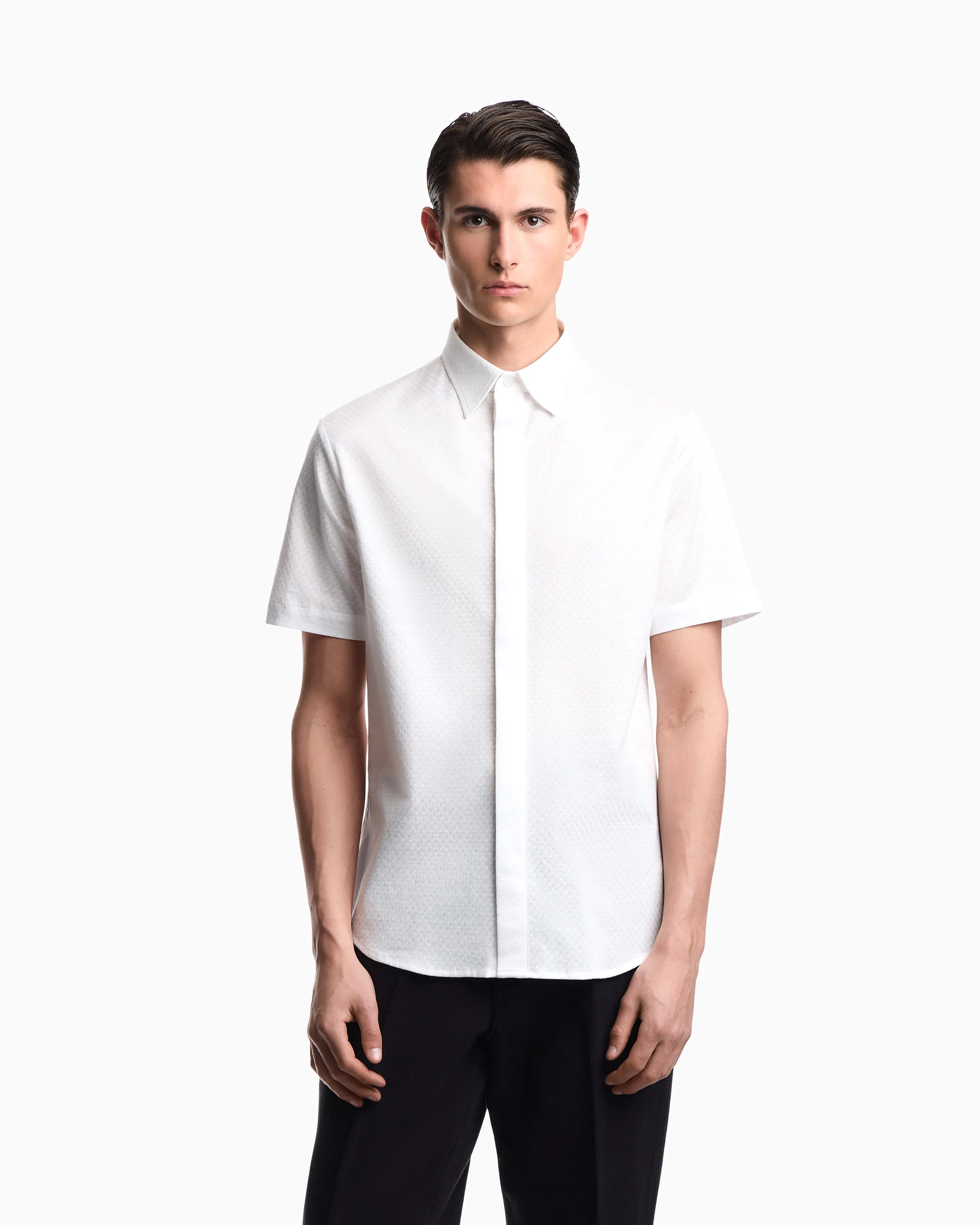 Emporio Armani Short-sleeved, garment-dyed jersey shirt